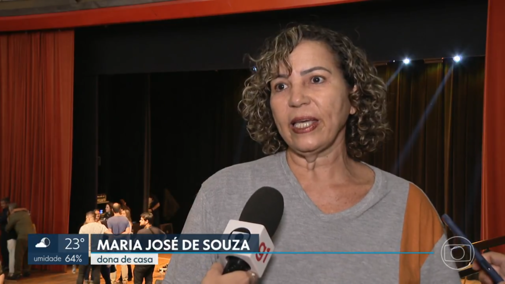 Maria José de Souza, paciente do SARAH Brasília em entrevista à TV Globo Matéria do Boa Tarde DF da TV Band Brasília (Captura de tela – crédito: TV Globo)