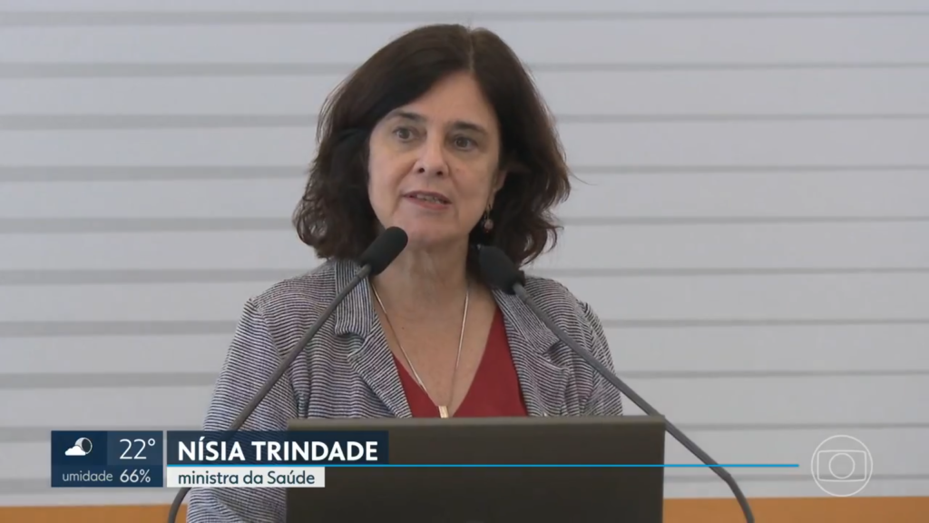 Nísia Trindade, ministra da saúde (Captura de tela – crédito: TV Globo)