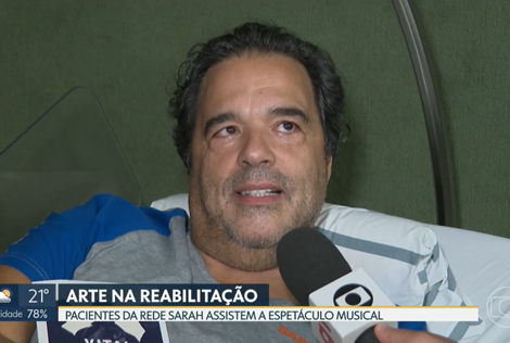 Paciente do SARAH em entrevista à Rede Globo (Captura de tela - Crédito: TV Globo)
